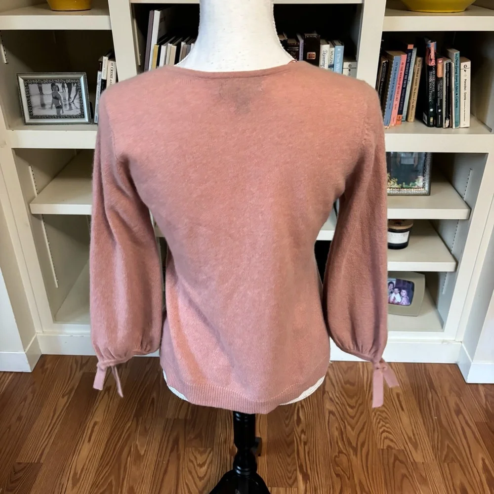 Pink Cashmere Sweater Small Petite Romantic Cottagecore Soft Girl Feminine Clean - Picture 5 of 11